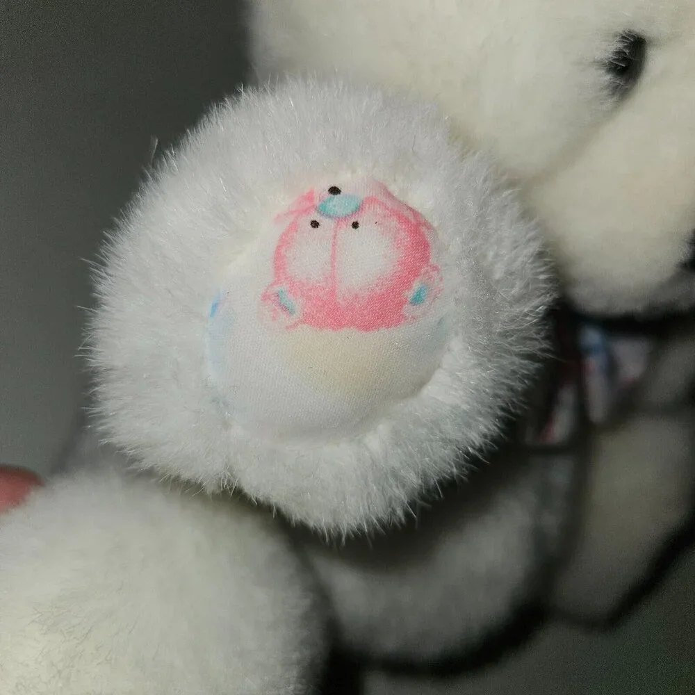 VTG Carter's White Teddy Bear Rattle Plush 8